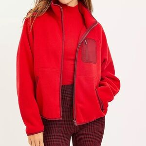 lou & grey | cozy fleece zip jacket